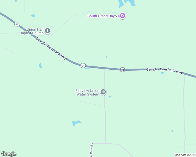map of restaurants, bars, coffee shops, grocery stores, and more near 120 Bessie Crow Road in Coushatta