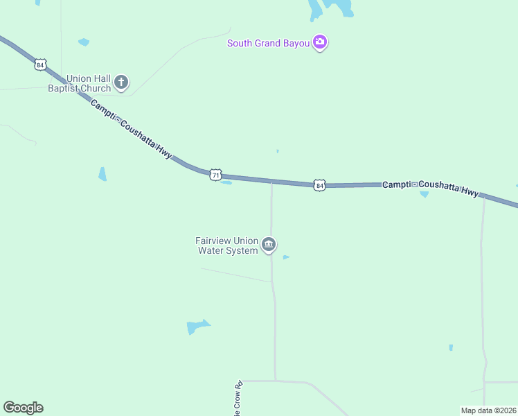 map of restaurants, bars, coffee shops, grocery stores, and more near 120 Bessie Crow Road in Coushatta
