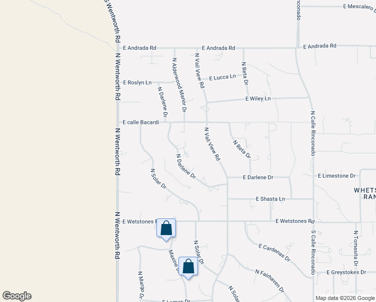 map of restaurants, bars, coffee shops, grocery stores, and more near 2660 East Darlene Lane in Vail