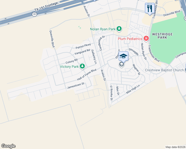 map of restaurants, bars, coffee shops, grocery stores, and more near 6504 Potomac parkway in Midland