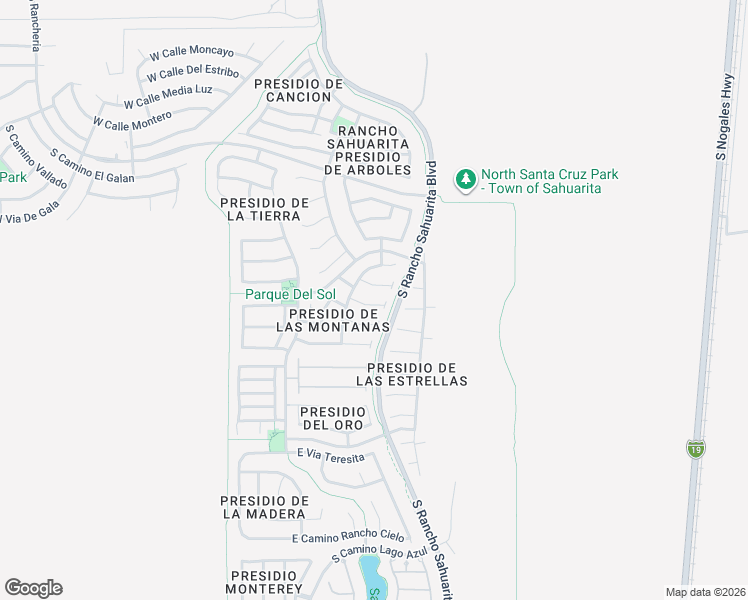 map of restaurants, bars, coffee shops, grocery stores, and more near 347 East Western Hemlock Place in Sahuarita