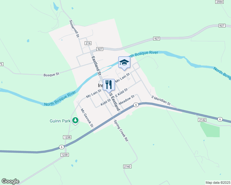 map of restaurants, bars, coffee shops, grocery stores, and more near 201 West Kidd in Iredell