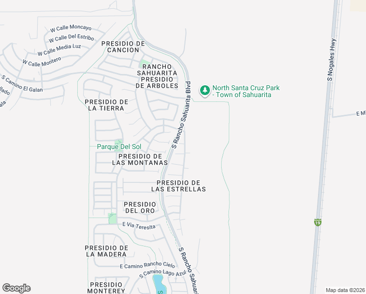 map of restaurants, bars, coffee shops, grocery stores, and more near 516 East Placita Boton in Sahuarita