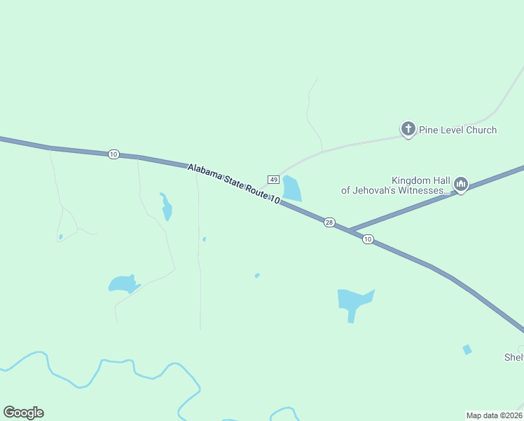 map of restaurants, bars, coffee shops, grocery stores, and more near 2584 Alabama 10 in Camden