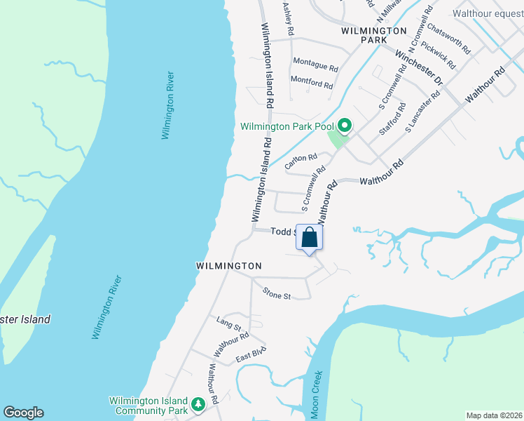 map of restaurants, bars, coffee shops, grocery stores, and more near 1307 Wilmington Island Road in Savannah