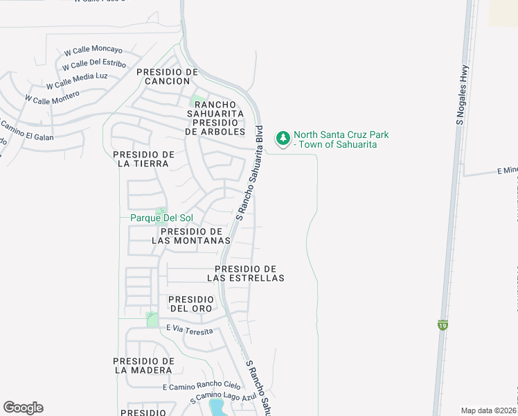 map of restaurants, bars, coffee shops, grocery stores, and more near 516 East Placita Boton in Sahuarita