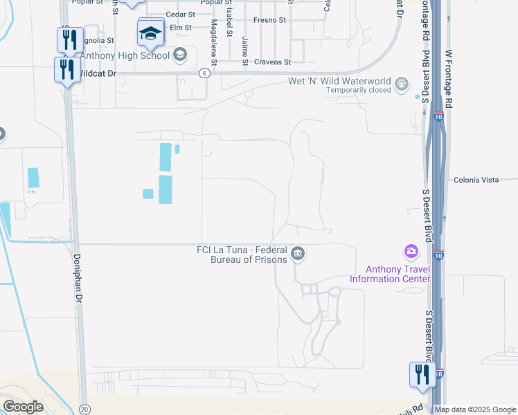 map of restaurants, bars, coffee shops, grocery stores, and more near in Anthony