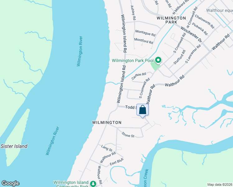 map of restaurants, bars, coffee shops, grocery stores, and more near 1307 Wilmington Island Road in Savannah