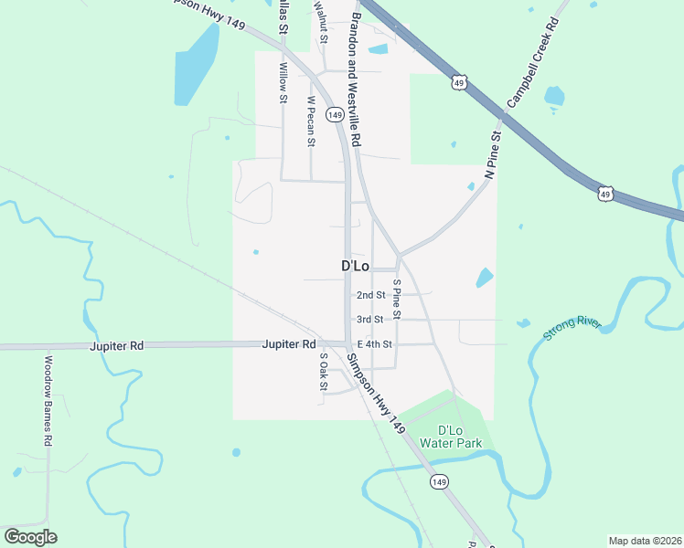 map of restaurants, bars, coffee shops, grocery stores, and more near 2155 Simpson Highway 149 in D'Lo