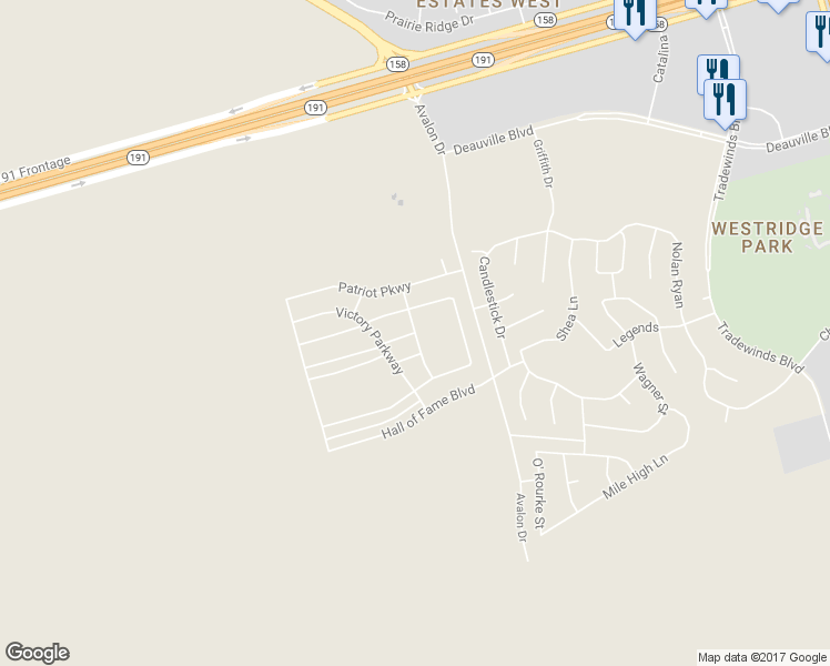 map of restaurants, bars, coffee shops, grocery stores, and more near Founders Road in Midland