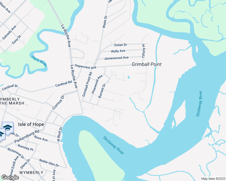 map of restaurants, bars, coffee shops, grocery stores, and more near 26 Leary Drive in Savannah