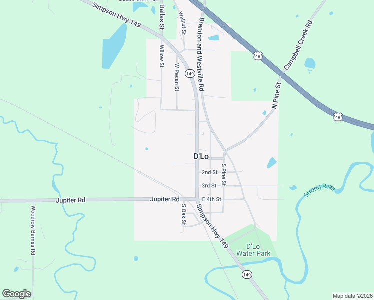 map of restaurants, bars, coffee shops, grocery stores, and more near 2155 Simpson Highway 149 in D'Lo