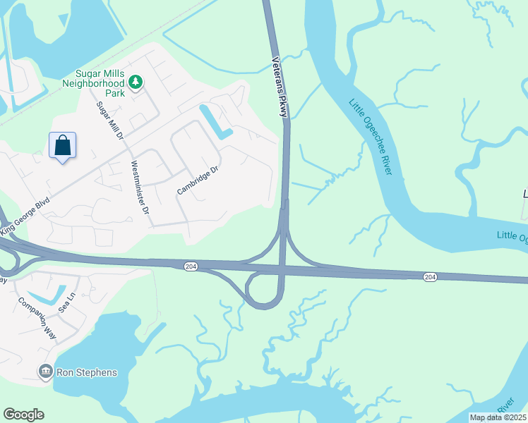 map of restaurants, bars, coffee shops, grocery stores, and more near 57 Leeward Drive in Savannah