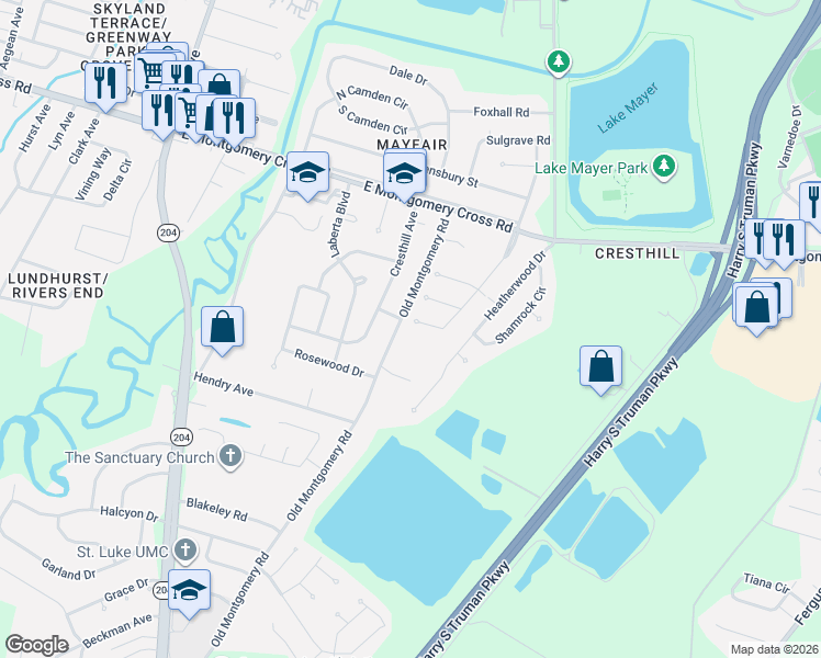 map of restaurants, bars, coffee shops, grocery stores, and more near 8622 Kent Drive in Savannah