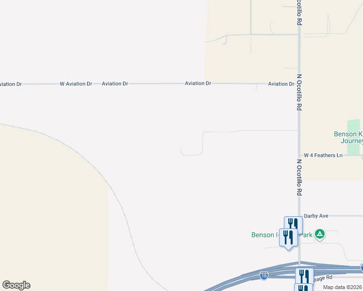 map of restaurants, bars, coffee shops, grocery stores, and more near Aviation Drive in Benson