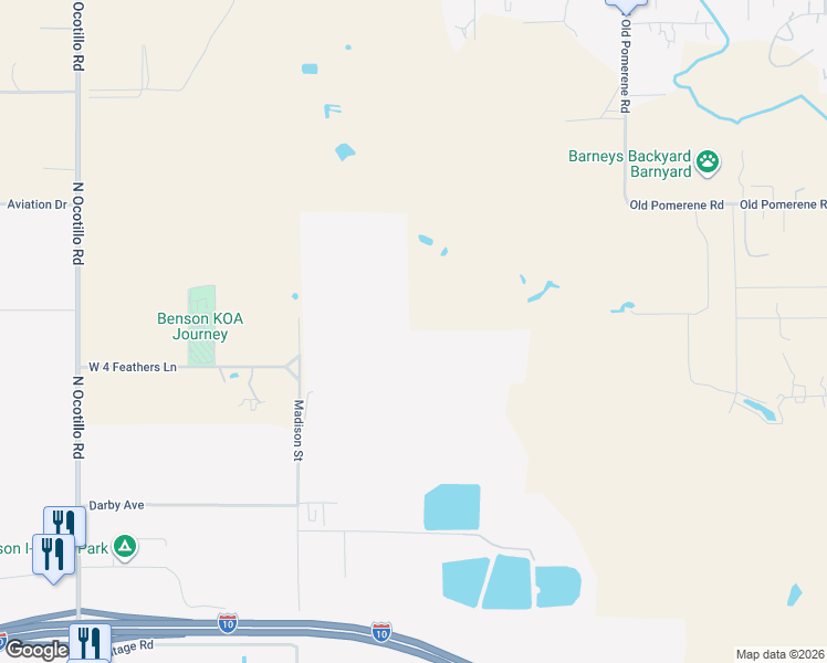 map of restaurants, bars, coffee shops, grocery stores, and more near in Benson