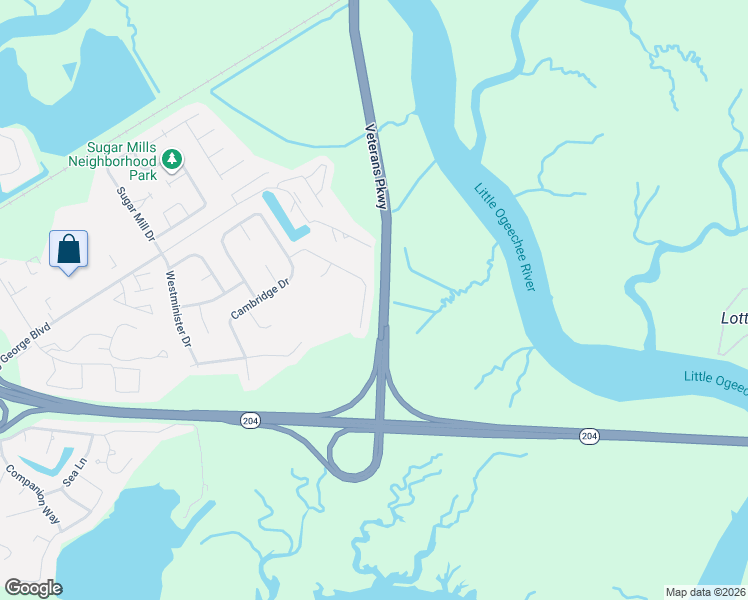 map of restaurants, bars, coffee shops, grocery stores, and more near 46 Leeward Drive in Savannah