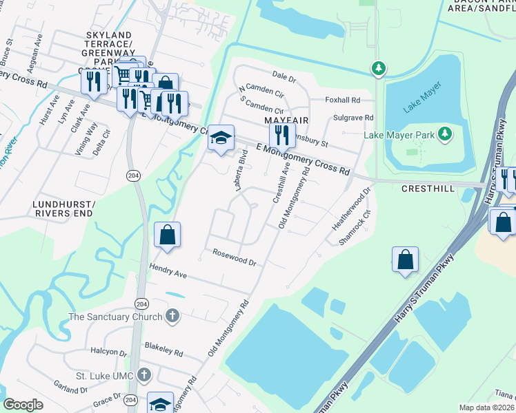 map of restaurants, bars, coffee shops, grocery stores, and more near in Savannah