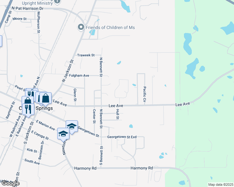 map of restaurants, bars, coffee shops, grocery stores, and more near 308 Beverly Circle in Crystal Springs