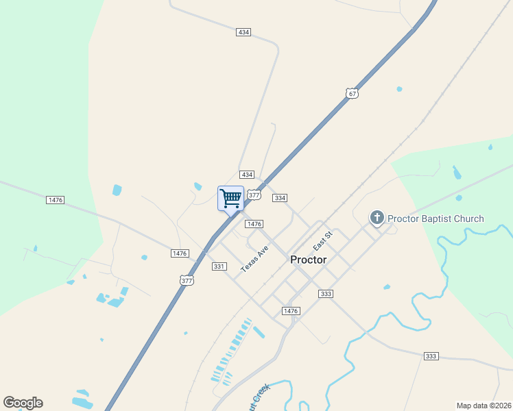 map of restaurants, bars, coffee shops, grocery stores, and more near 2145 U.S. 377 in Dublin