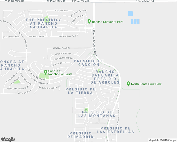 map of restaurants, bars, coffee shops, grocery stores, and more near 105 East Calle Del Rondador in Sahuarita