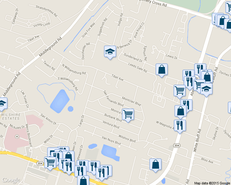 map of restaurants, bars, coffee shops, grocery stores, and more near 314 Montclair Boulevard in Savannah