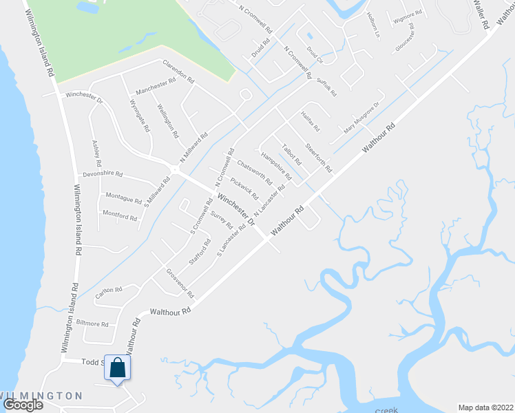 map of restaurants, bars, coffee shops, grocery stores, and more near 313 Pickwick Road in Savannah