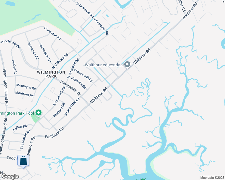 map of restaurants, bars, coffee shops, grocery stores, and more near 1606 Walthour Road in Savannah