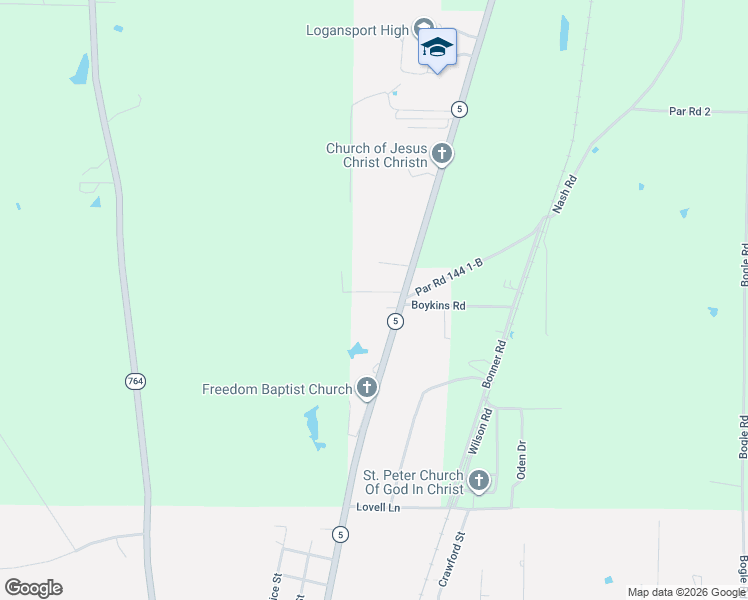 map of restaurants, bars, coffee shops, grocery stores, and more near 800-1902 Carolina Street in Logansport