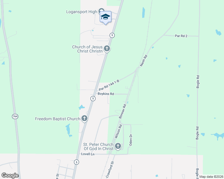 map of restaurants, bars, coffee shops, grocery stores, and more near 1108 Boykins Road in Logansport
