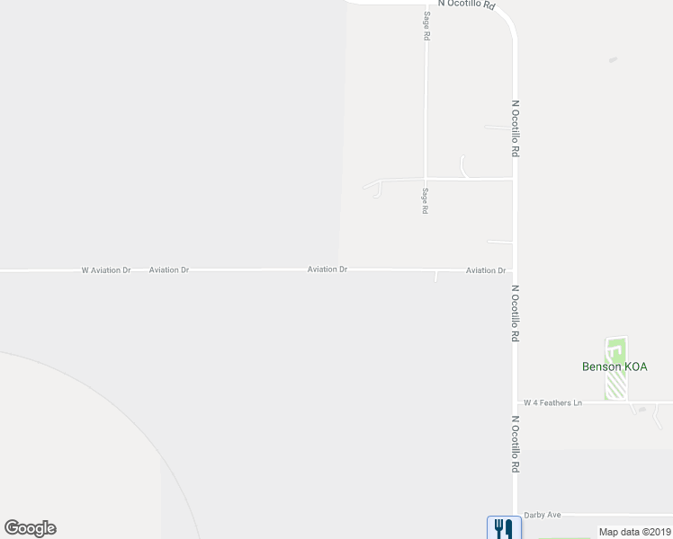 map of restaurants, bars, coffee shops, grocery stores, and more near Aviation Drive in Benson