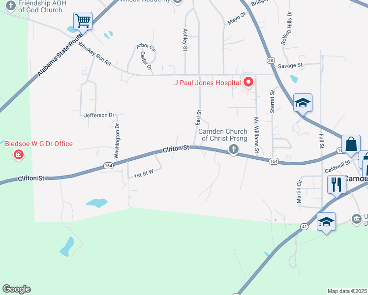 map of restaurants, bars, coffee shops, grocery stores, and more near Clifton Street in Camden