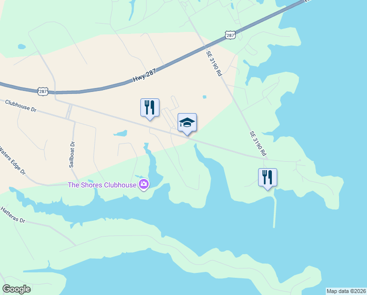 map of restaurants, bars, coffee shops, grocery stores, and more near 911 Shady Lane in Corsicana