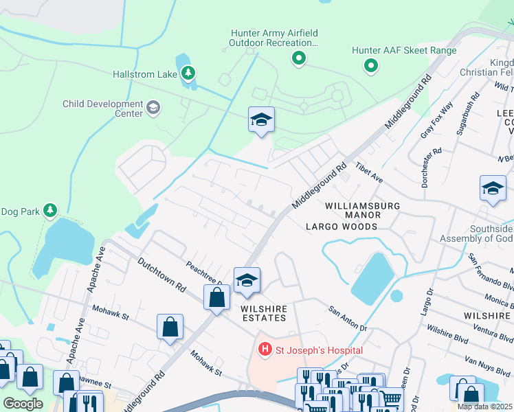 map of restaurants, bars, coffee shops, grocery stores, and more near 28 Quail Forest Drive in Savannah