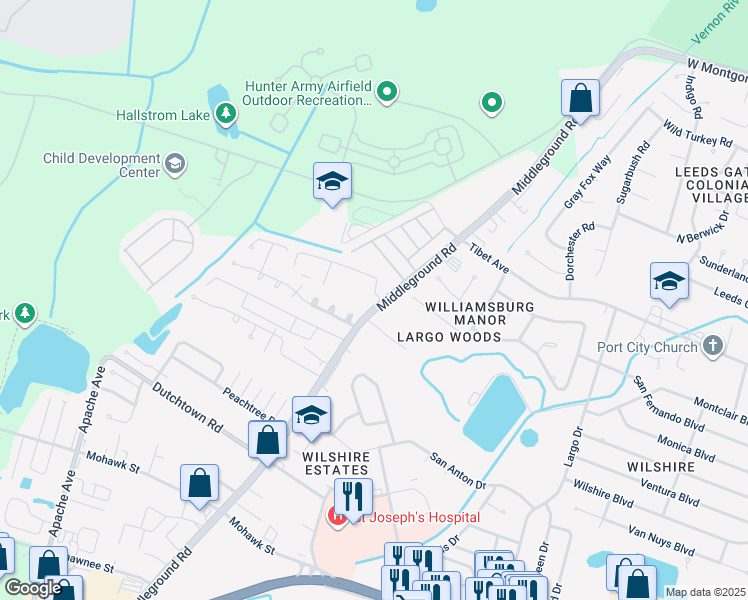 map of restaurants, bars, coffee shops, grocery stores, and more near 6 Quail Forest Drive in Savannah