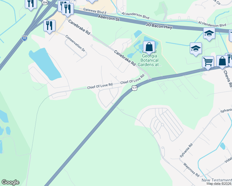 map of restaurants, bars, coffee shops, grocery stores, and more near 1027 Fords Point Circle in Savannah