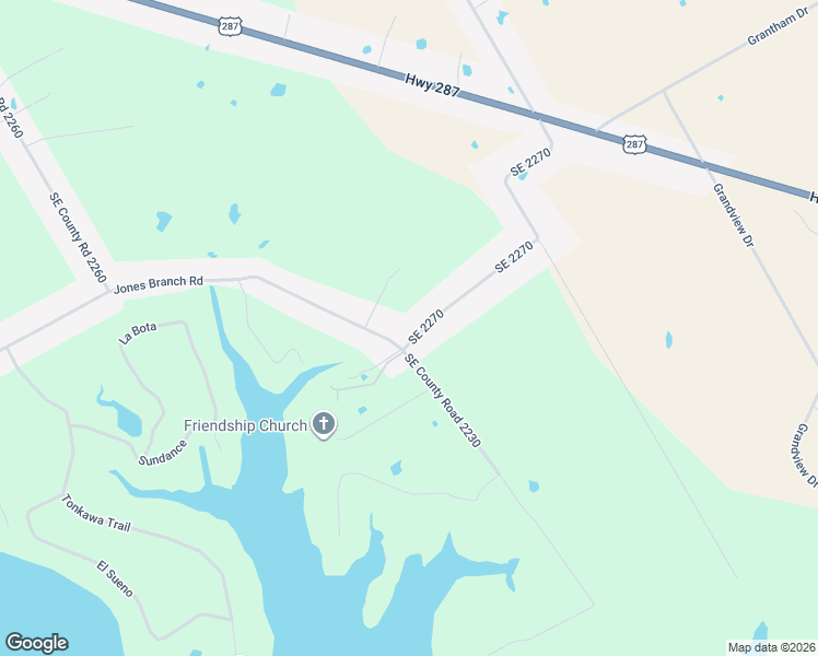 map of restaurants, bars, coffee shops, grocery stores, and more near 800 Southeast 2270 in Corsicana