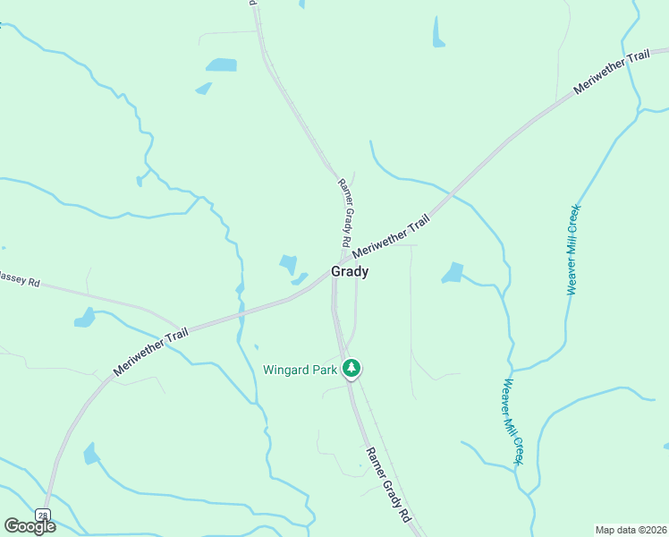 map of restaurants, bars, coffee shops, grocery stores, and more near 730 Fannin Mill Road in Grady