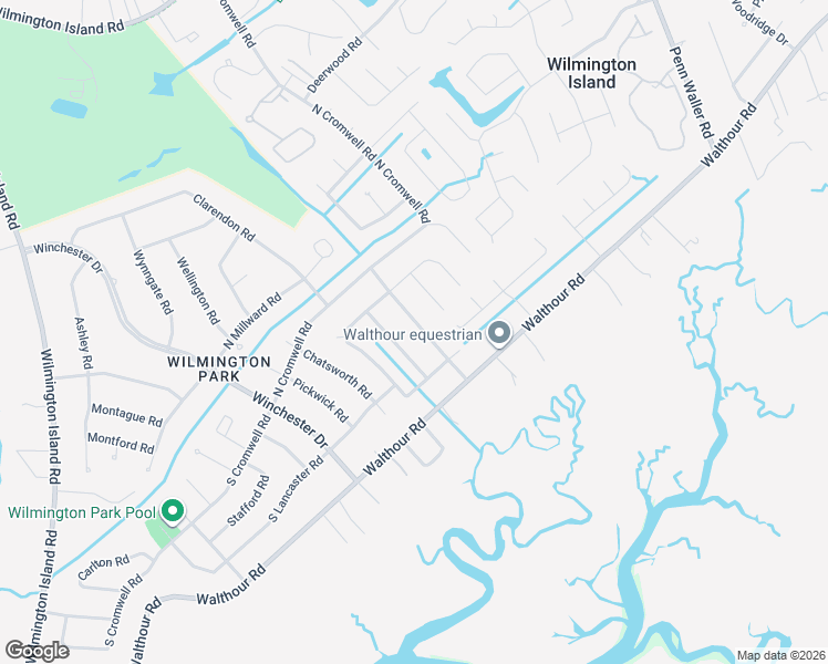 map of restaurants, bars, coffee shops, grocery stores, and more near 113 Steerforth Road in Savannah