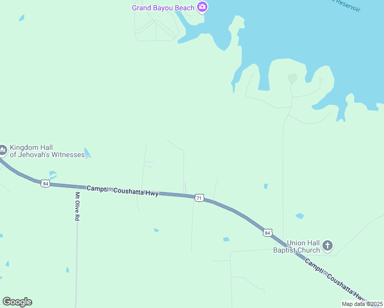 map of restaurants, bars, coffee shops, grocery stores, and more near 142 Deberry Road in Coushatta