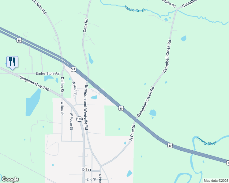 map of restaurants, bars, coffee shops, grocery stores, and more near in D'Lo