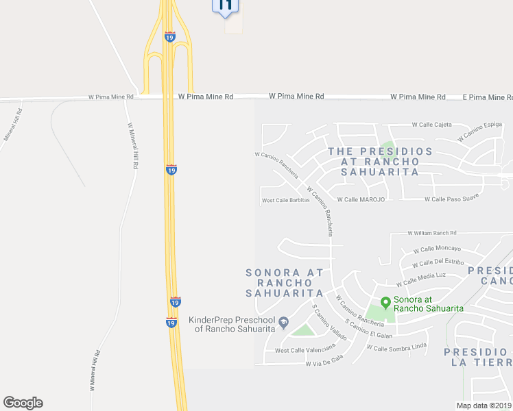 map of restaurants, bars, coffee shops, grocery stores, and more near 14024 South Camino Espuela in Sahuarita
