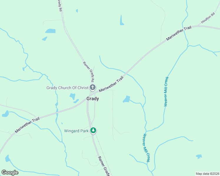 map of restaurants, bars, coffee shops, grocery stores, and more near 7082 Meriwether Trail in Grady