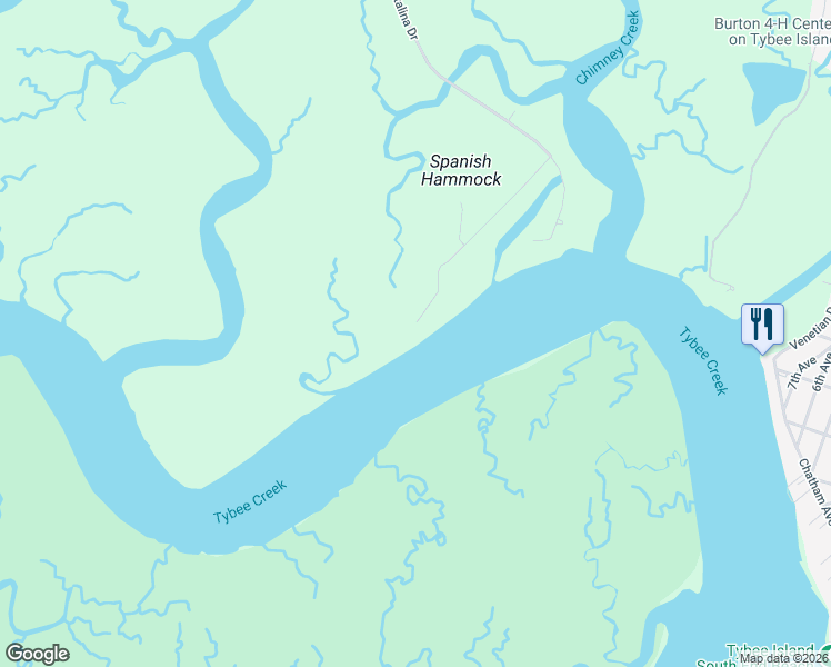map of restaurants, bars, coffee shops, grocery stores, and more near 158 San Marco Drive in Tybee Island