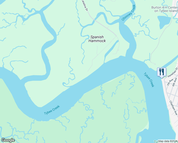 map of restaurants, bars, coffee shops, grocery stores, and more near 158 San Marco Drive in Tybee Island