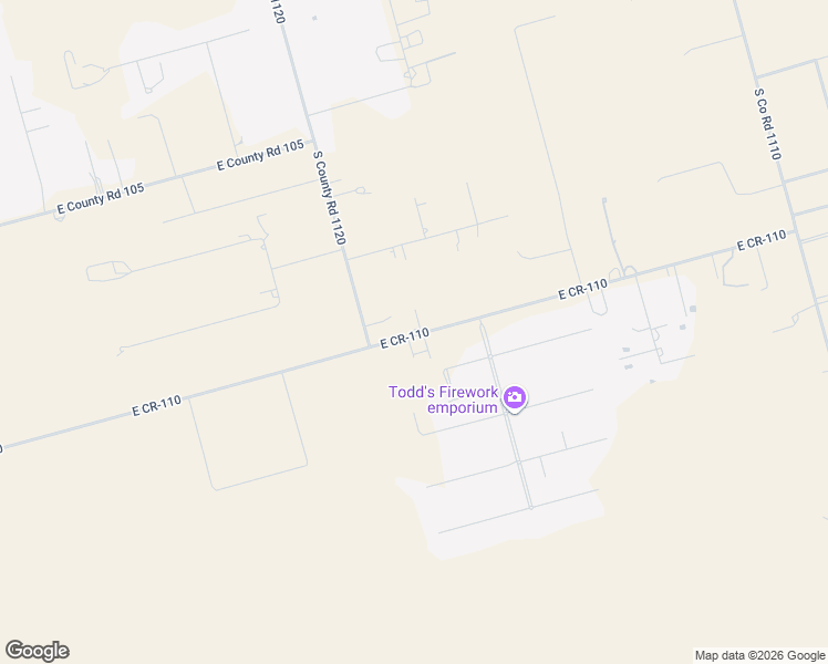 map of restaurants, bars, coffee shops, grocery stores, and more near 7038-7430 E County Road 110 in Midland