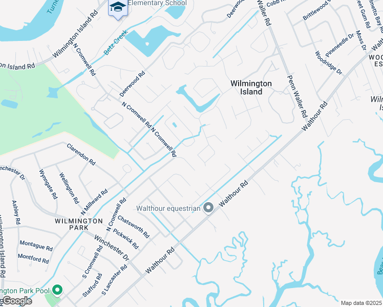 map of restaurants, bars, coffee shops, grocery stores, and more near 145 Druid Circle in Savannah