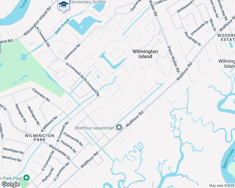 map of restaurants, bars, coffee shops, grocery stores, and more near 302 Olde Towne Road in Savannah