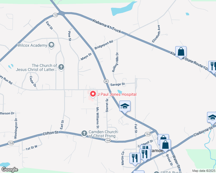 map of restaurants, bars, coffee shops, grocery stores, and more near Broad Street in Camden