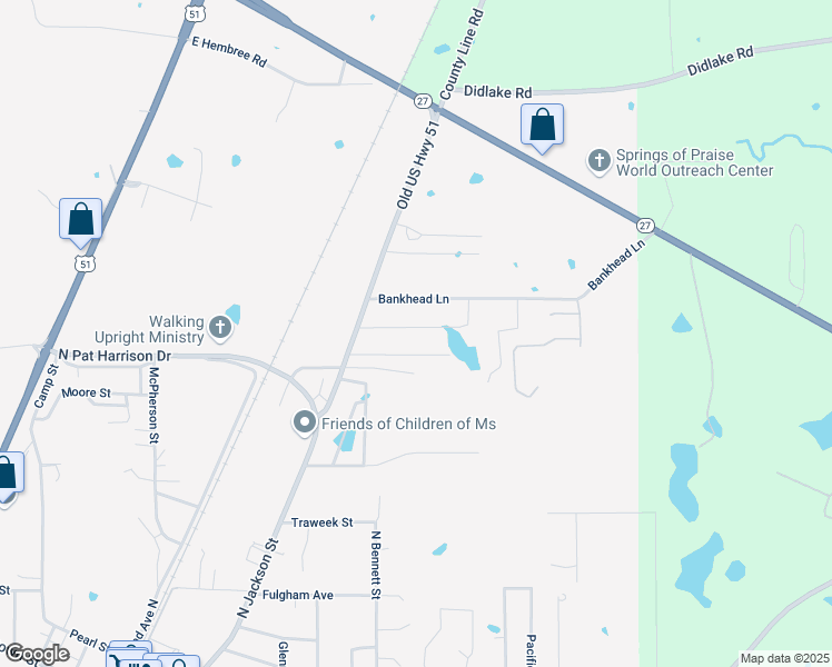 map of restaurants, bars, coffee shops, grocery stores, and more near 117 Carolyn Drive in Crystal Springs